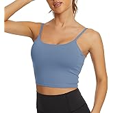 Tandisk Women Sports Bra Longline Crop Tank Top Padded Workout Running Yoga