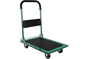 ARLTAMOX Moving Platform Hand Truck 330lbs.Foldable Push Cart Dolly with 360 Degree Swivel Wheels.Space Saving Dolly Cart for Easy Storage.Collapsible Rolling Tool Cart.Luggage Cart (Green, 330LB)
