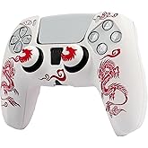 RALAN Dragon Controller Skin Silicone for PS5, Non-Slip Grip Cover Protector Compatible with PlayStation 5 Controllers with 2 Thumb Grip Caps