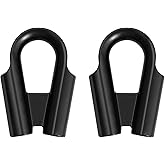 QWORK 12mm 1/2” 304 Stainless Steel Rope Tube Thimble with Gusset for 3/8" or 1/2" Wire or Winch Rope, Black (Pack of 2)