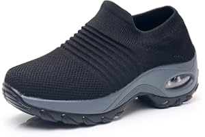 SLOW MAN Women's Walking Shoes Sock Sneakers - Mesh Slip On Air Cushion Lady Girls Modern Jazz Dance Easy Shoes Platform Loafers