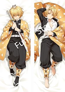 FUNKY STORE Agatsuma Zenitsu Peach Skin Pillow Case150cm x 50cm Body Pillowcase Pillow Cover for Slayer: Kimetsu no Yaiba (Peach Skin)
