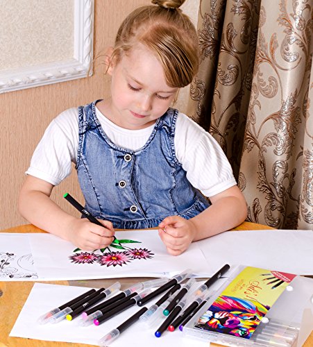 Adis Art Pro Watercolor Brush Pen Marker 20 Set & 1 Refillable Water Pen â€“Fine & Flexible Tips, ErgoLock Caps, Vibrant &Bold Colors â€“For Drawing, Calligraphy, Sketching, Coloring