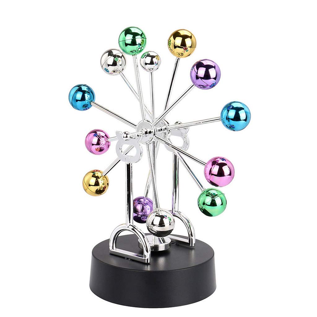Electronic Perpetual Motion Toy Desk Art Revolving Balance Balls Desk