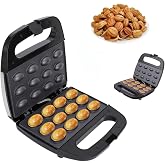 12 Walnut Cookie Maker, Non Stick Double Sided Walnut Cookie, Electric Maker Mold Maker Mini Nut Waffle Bread Machine Sandwich Iron,Toaster Baking