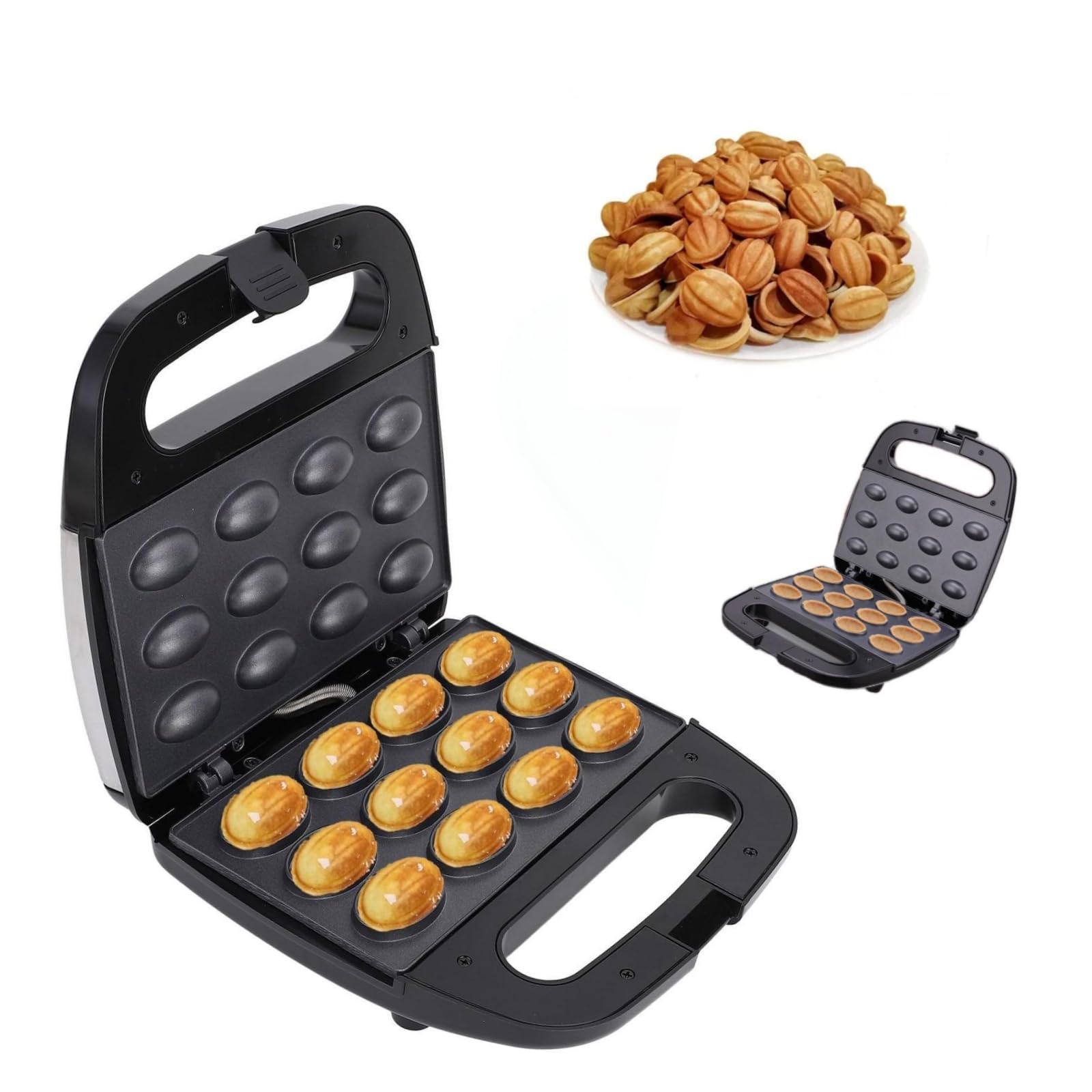 Photo 1 of 12 Walnut Cookie Maker, Non Stick Double Sided Walnut Cookie, Electric Maker Mold Maker Mini Nut Waffle Bread Machine Sandwich Iron,Toaster Baking