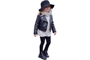Noubeau Toddler Boys Girls Motorcycle Faux Leather Jackets Coat Winter Outwear for 1-5Y