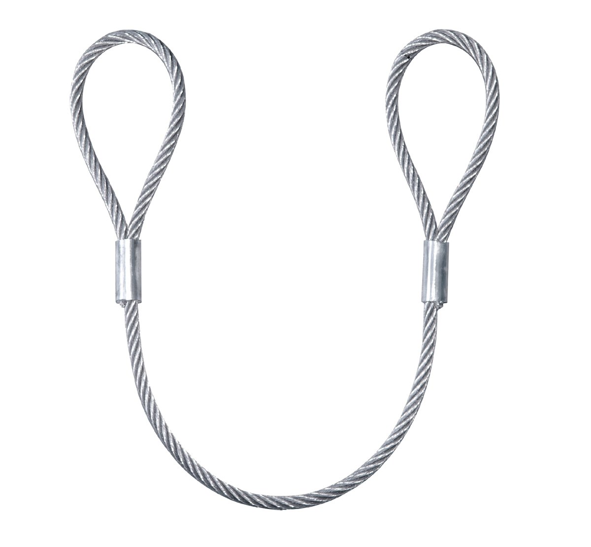 Braun 8112D2SS Wire Rope 1500 kg Load with 2 Loops 12 mm Diameter 2 m