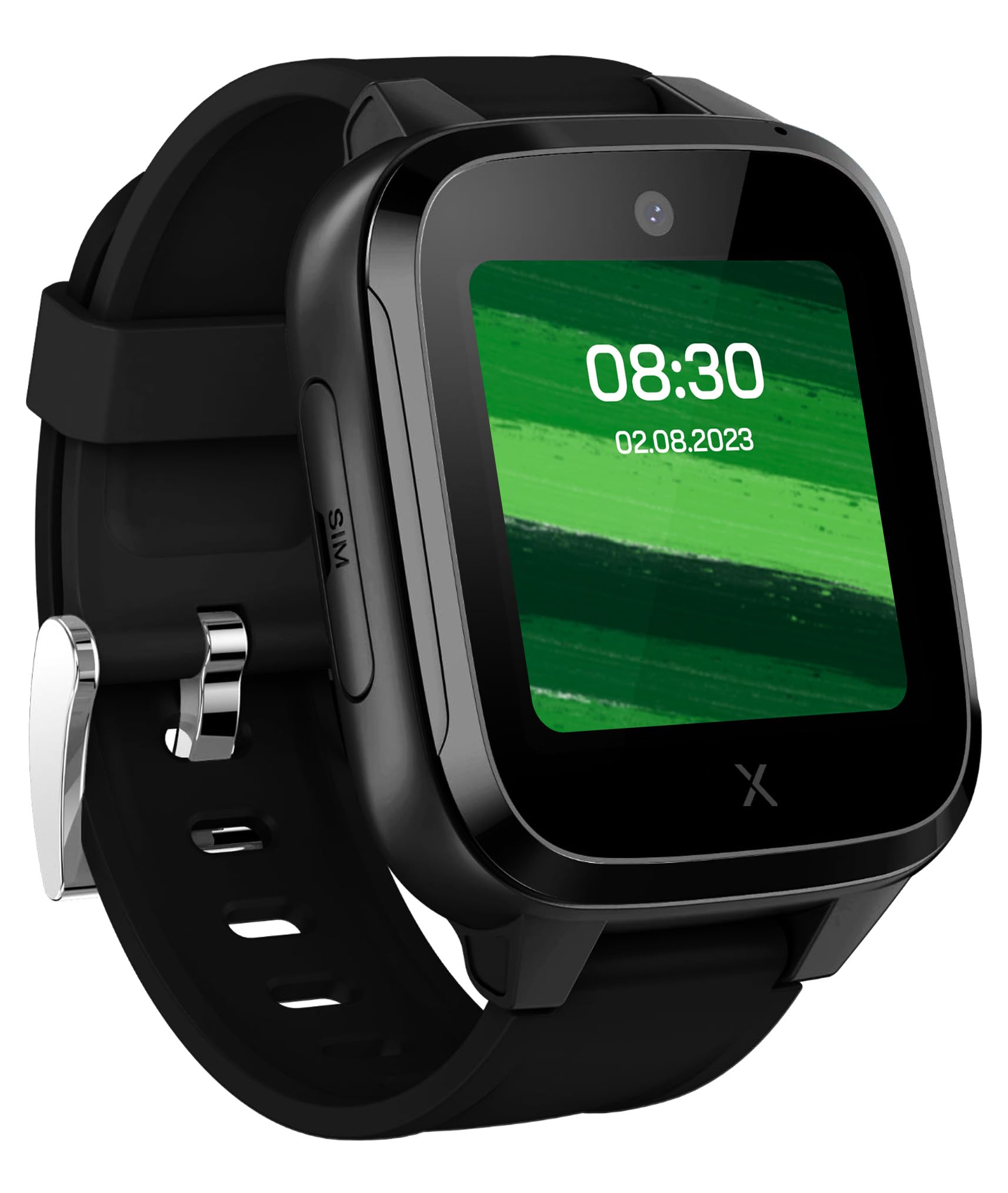 XPLORA Kidzi - Watch Phone for children 4G - Calls, Messages, Kids School Mode, SOS function, GPS Location, Camera and Pedometer - Including 3 months free subscription (BLACK)