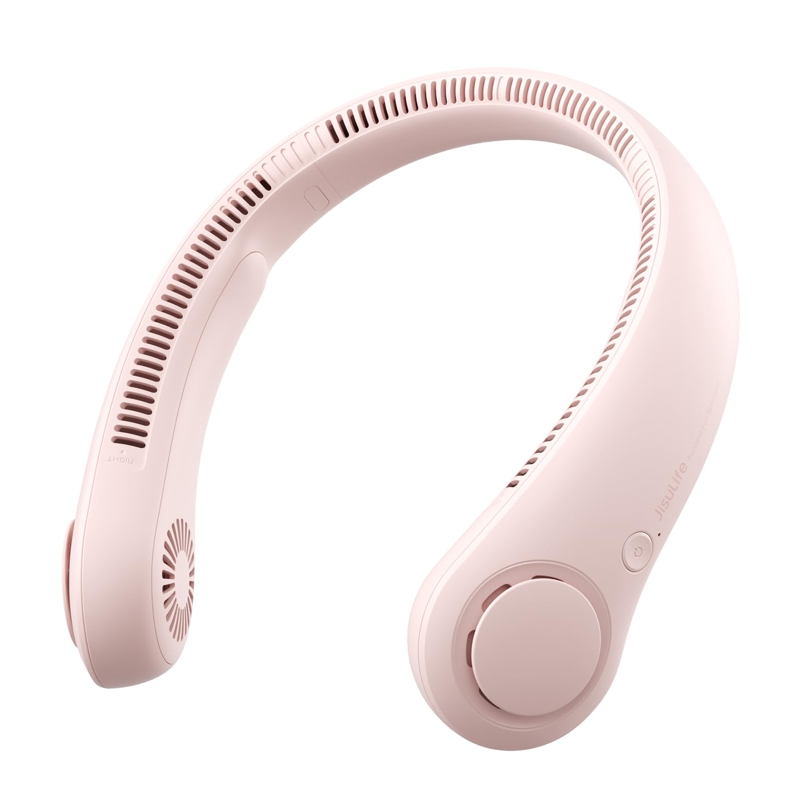 Photo 1 of JISULIFE Portable Neck Fan, Hands-Free Bladeless, 5 Speeds, 4000 mAh Battery Operated Wearable Personal Fan, Twistable, Rechargeable, Gift for Women Men-Pink