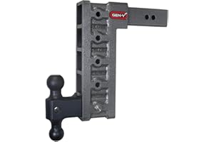 GEN-Y Hitch Tow Hitch for 2.5" Receiver - 12" Drop/Rise with 5 Adjustable Positions, Includes Dual Ball Mount and Locking Pin