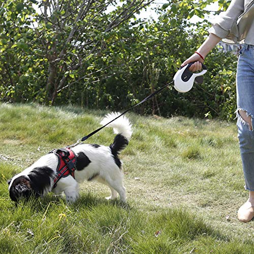 voopet Retractable Dog Leash, 360°Tangle Free Strong Nylon Ribbon Extends 16ft - Heavy Duty Pet Walking Leash with Free Waste Bag Dispenser and Bags for Small Medium and Large Dogs (Whtie) - Thumbnail 6