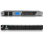 MIZISNR Power Conditioner, 20 Amps 10 Outlet Rack Mount Power Sequencer for Audio Equipment, 2000w Power Supply with 8 Independent Switches, 2P Surge Protector, External Switch, Voltage Display
