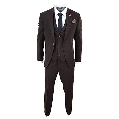 Mens Brown Piece Tweed Suit Herringbone Wool Egypt Ubuy