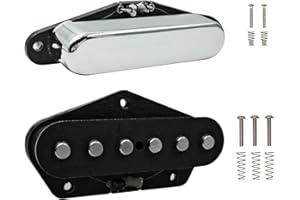 Phrilam Vintage Single Coil Pickups Set Neck&Bridge Pickup 50mm/55mm Compatible for FD TL Style 6 String Electric Guitar,Chrome