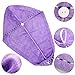 Yugefom Hair Turban Towel, 2 Pack Curly Hair Towel, Microfiber Hair Towel Wrap Ultra Absorbent Fast Drying Large Soft Anti-Frizz for Long Thick Hair Women Girls (Purple/Blue)