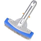 AQUAFLY 5" Stainless Steel Pool Brush, Heavy Duty for Concrete Pools | Durable wire bristle brush head for deep cleaning walls &amp; floors. Removes tough buildup safely