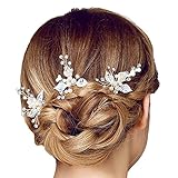 Oureamod Bridal Headpiece Hair Pins Silver Rhinestone Wedding Hair Accessories 3 Pieces