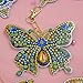 Mosaic Making Kits, 5pcs DIY Special Shaped Full Drill Butterfly Diamond Painting Keychain Kits