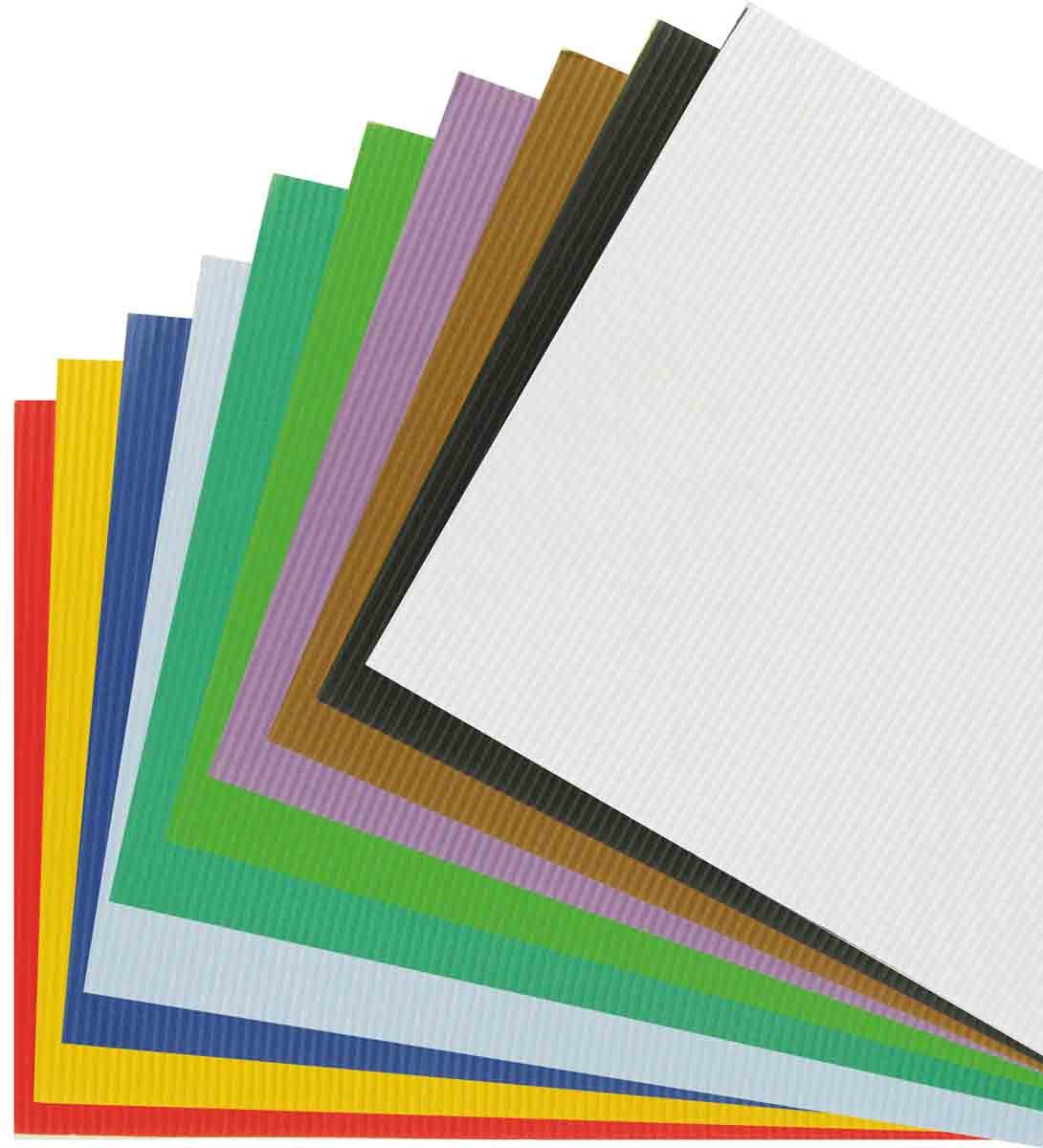 10 feuilles carton ondulé couleurs assorties - 25 x 35 cm: Amazon.fr ...