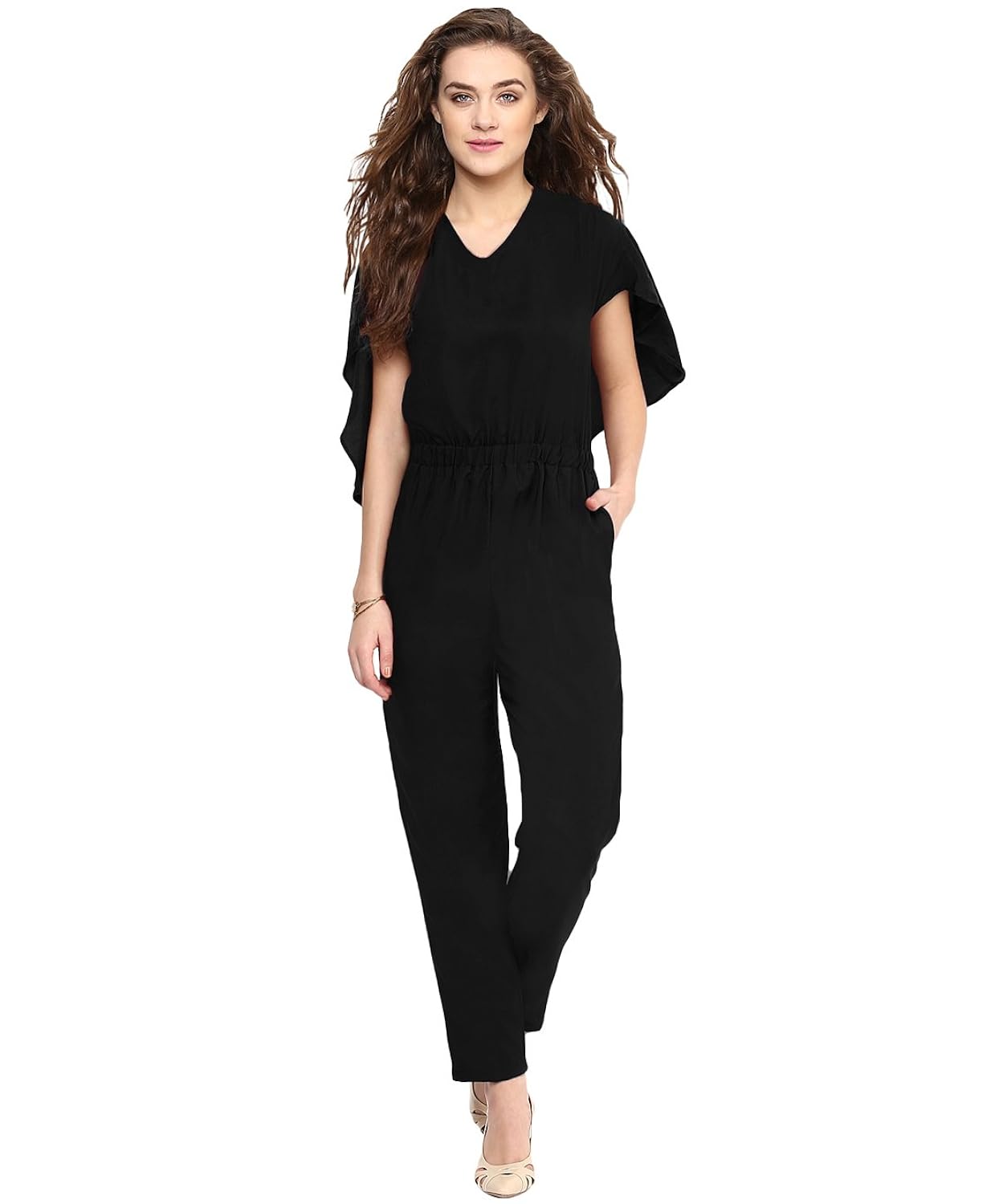 uptownie lite solid cap sleeve jumpsuit