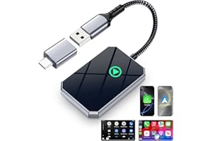 Wireless CarPlay Adapter, Convert Factory Wired to Wireless for iPhone, Plug & Play No Delay, More Stable Supports Voice Assi