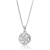 VIR JEWELS 1/12 cttw Lab Grown Diamond Circle Pendant Necklace in Sterling Silver with Chain
