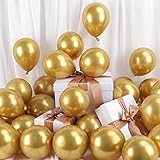 RUBFAC Gold Balloons, 120pcs 5 Inch Chrome Metallic