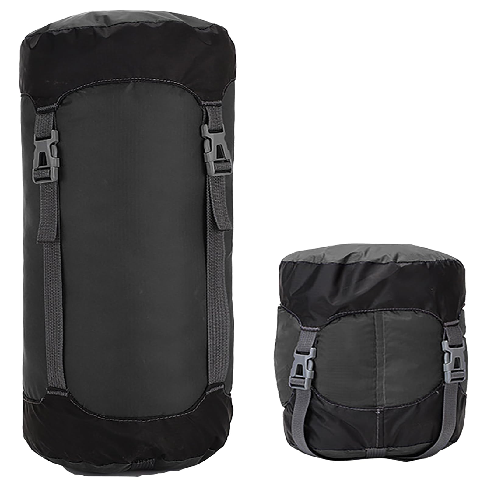 Compression Stuff Sack for Sleeping Bag,11L/18L/30L/45L Lightweight Waterproof Compact Compression Nylon Stuff Sack StorageBag,Travel Compression Bag for Camping,Backpacking,Clothe Storage (Black, XL)