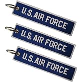 FHZJKJX 3 Pack US Air Force, Key Chain Tag with Key Ring - Keys, Cars, Motorcycles, Backpacks, Luggage and Gifts - EDC