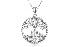 Vito 925 Sterling Silver Tree of Life Necklace for Women, Mom and Children Tree Pendant for Mother Daughter, Mother's Day Bir