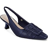 Womens Sling Back Kitten Heels Low Dress Shoes Slingback Pumps Pointed Closed Toe Comfortable Party Office Sandals