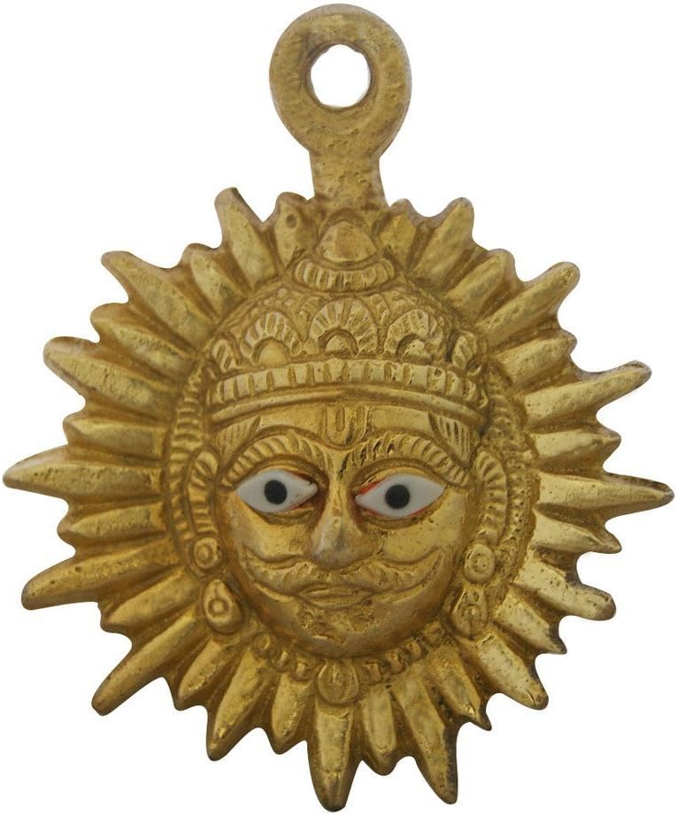 Aaradhi Divya Mantra Embossed Brass Vastu Surya Wall Hanging