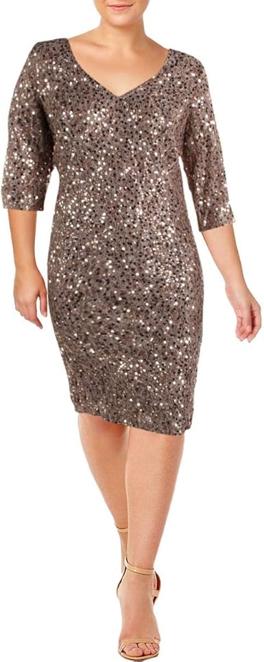 plus size sequin shift dress