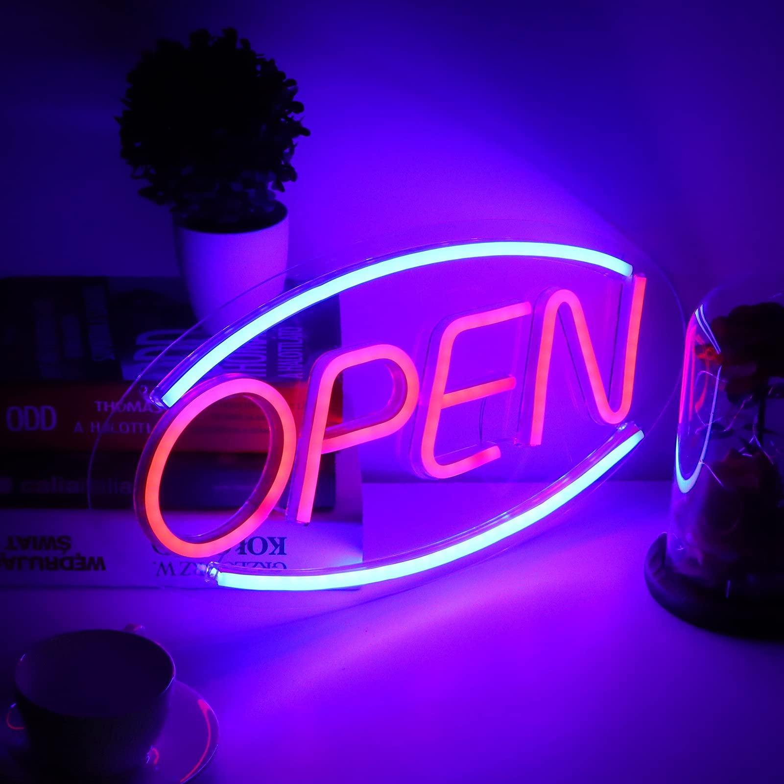 LED Neon Light Signs, Open USB Powered Neon Sign, 3D Light Up Custom Neon Sign Portable Neon Wall Signs for Girls Creative Decoration for Bar Party Childrens Room Bedroom, 2m Cable