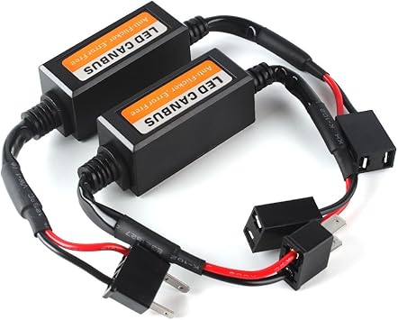 h7 led headlight decoder can bus emc warning canceller capacitor anti flicker resistor harness