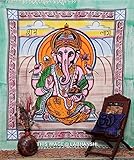 HandicrunchTwin Indian Lord Ganesh Bedcover, Indian Tapestry, Indian Wall Hanging, Hippy Hippie Tapestry, Ganesha Bedcover, Ganesh Wall Hanging. India