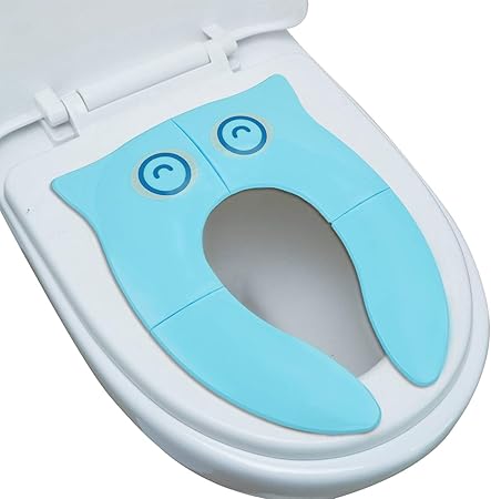 Asiento De Inodoro Plegable Para Bebe Con Seguridad Y Asiento De Inodoro Portatil Para Ninos Y Wc Reductor De Viaje Cubierta Antideslizante Con Bolsa De Almacenamiento Color Azul Y Rosa Orinales Y