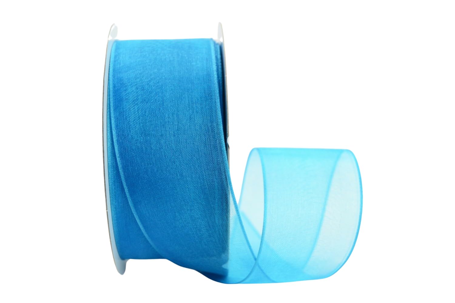 Ribbon Bazaar Wired Sheer Organza 1-1/2 inch Turquoise 25 yards Ribbon