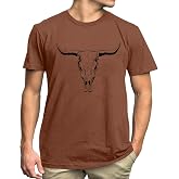 UNIQUEONE Mens Western Country Cowboy Shirts Country Concert Outfits | Soft Country Shirts for Men with Cow Skull Design, Perfect for Country Concerts, Rodeos, Ranch Life and Everyday Casual Wear