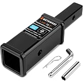 METOWARE 3,500 lbs Trailer Hitch Receiver Adapter Reducer, 1-1/4 to 2 Inch | 6.5-Inch Extension, Includes 1/2" Pin and 5/8" Adapter, Secure and Reliable Towing Performance