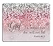 Smooffly Psalm 46:5 God is Within Her,She Will not Fall- Bible Verse Pink Sparkles Glitter Pattern Mouse pad Mousepads primary