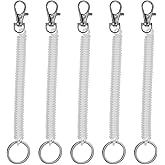 PATIKIL Retractable Coil Springs Keychain, Anti-lost Key Chain Holder Lanyard Cord with Metal Lobster Clasp Keyring