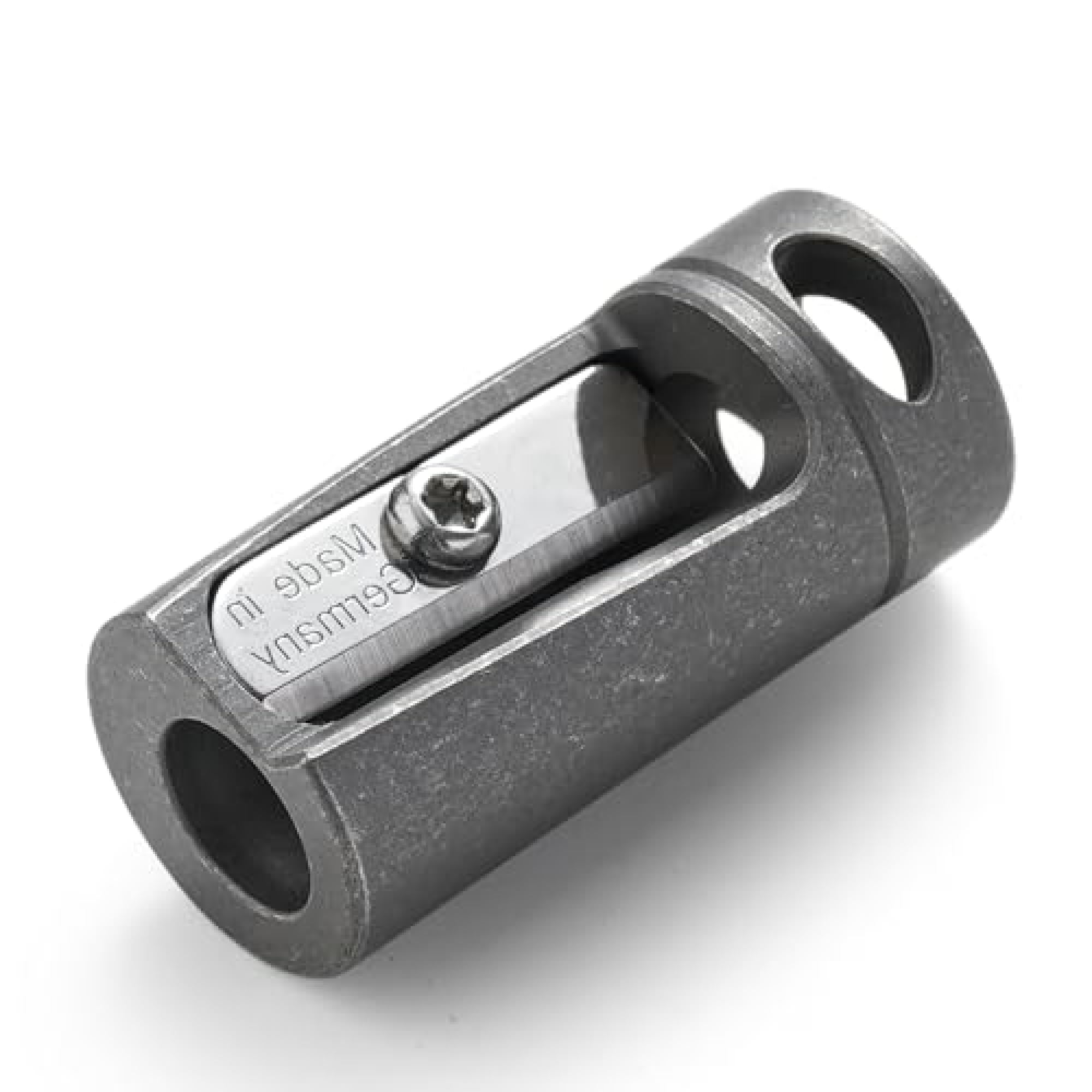 KeyUnity Pencil Sharpener Titanium Alloy Handheld, German Steel Blade, Single Hole Manual Sharpener- for Camping Fire Tinder, Wood Shaping, School, Office, Art Drawing & Wilderness Use(Stonewashed)