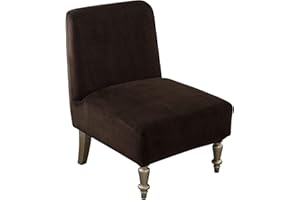 Leorate Armless Accent Slipper Chair Covers,Stretch Armless Chair Slipcover Removable Velvet Fabric Non-Slip Silp Cover for Accent Chair Without Arms Furniture Protector for Living Dining Room Hotel