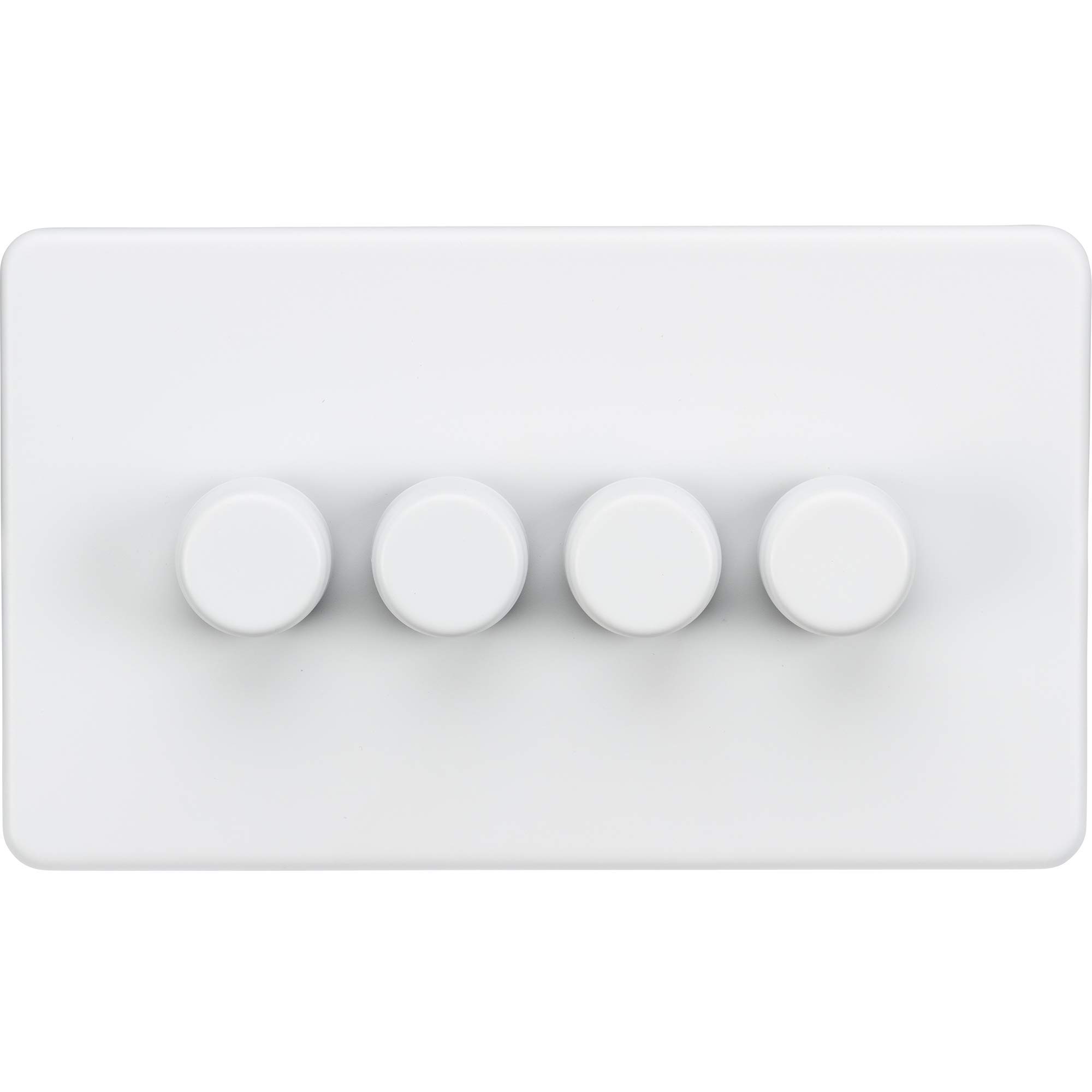 Screwless 4G 2-way 10-200W (5-150W LED) trailing edge dimmer - Matt White