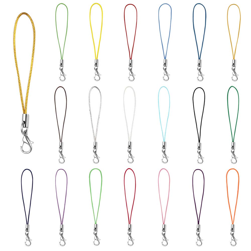 Dadabig 200 PCS Wrist lanyard, Cellphone Chain Cellphone Pendant DIY Cellphone Lanyard for Hanging for USB Drive Mp3 Mp4 Mini Camera Jewelry Making, Assorted Colours
