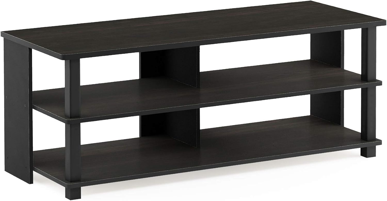 Furinno SULLY TV Stand, 3-Tier Entertainment Center, TV Console for TV up to 48 Inch, for Living Room Bedroom, Espresso - Image 4