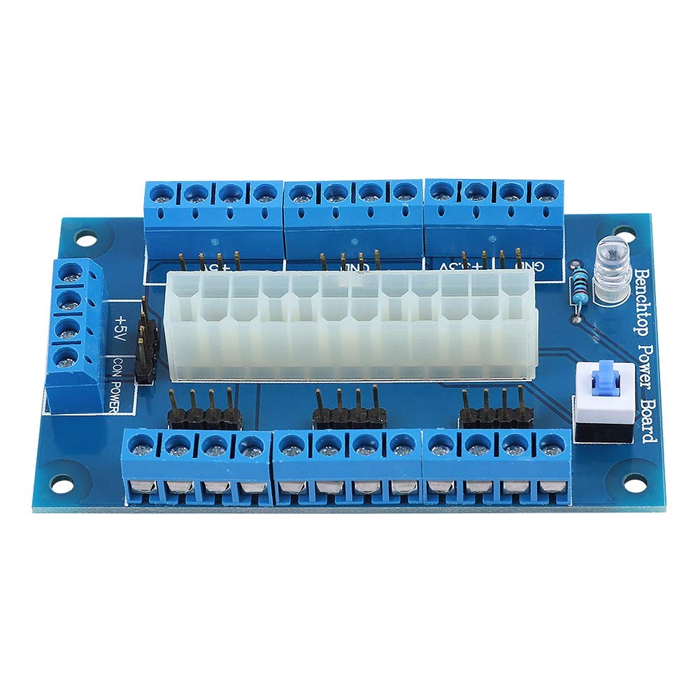 Fdit 24/20 Pin ATX Power Board Computer PC Power Bank Adapter Breakout Board Module Connectors 3.3V 5V 12V 16A