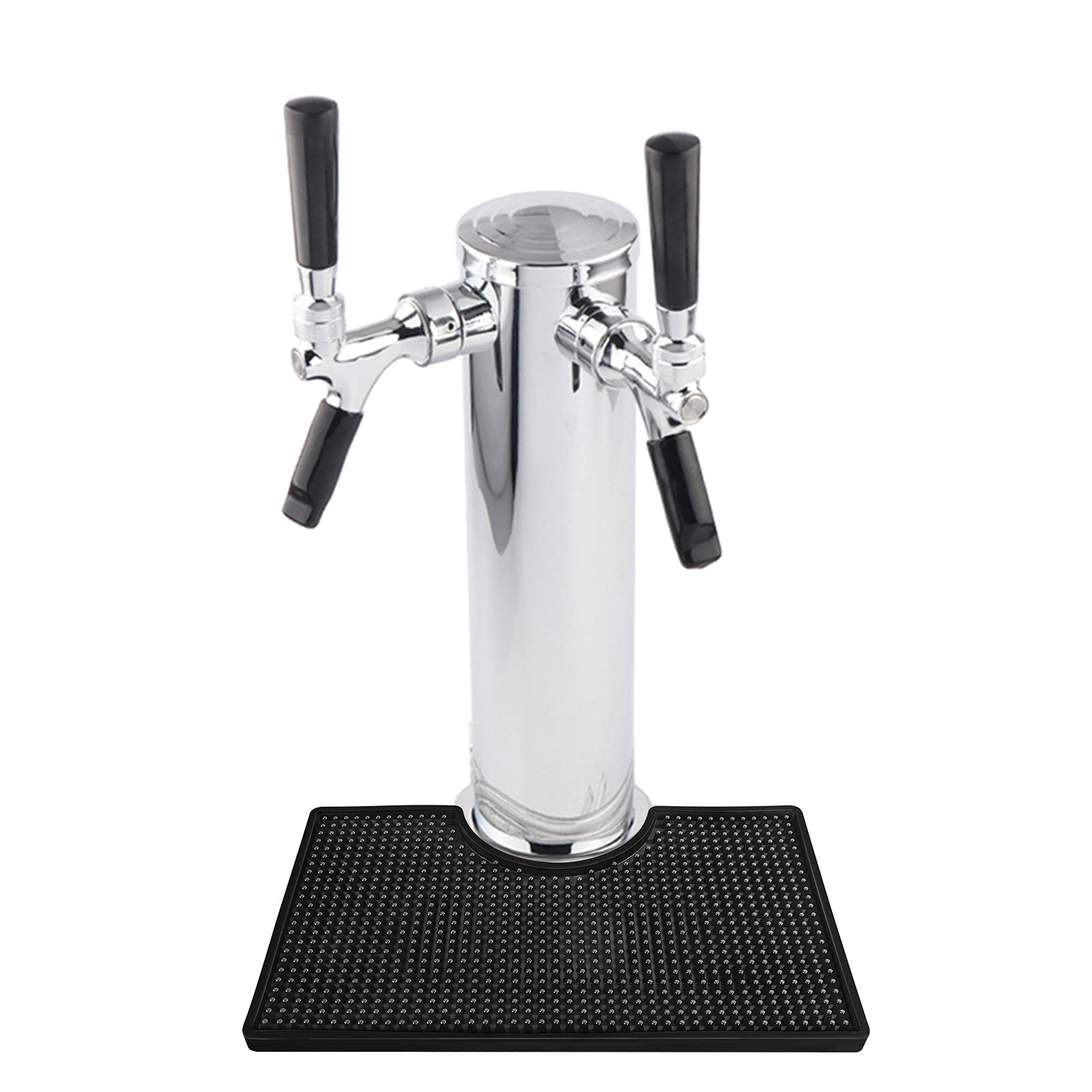MRbrew Beer Drip Tray, Non-Slip PVC Kegerator Surface Mount Drip Tray Mat, Beverage Bar Drip Tray with Draft Beer Tower Flange Cutout